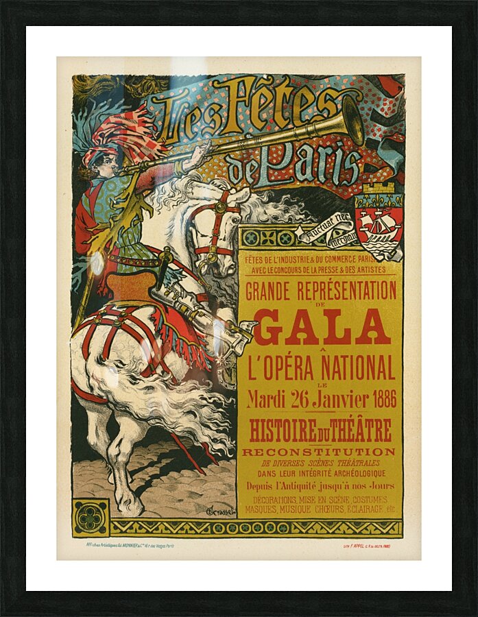 Fêtes De Paris 1897 Poster by Eugène Samuel Grasset Picture Frame print