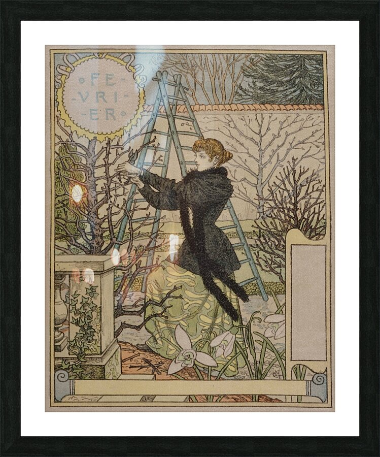 Février 1896-1898 Poster by Eugène Samuel Grasset Picture Frame print