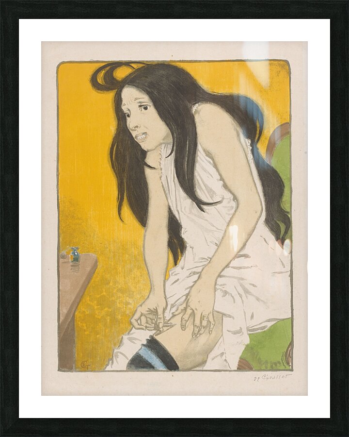 Morfineverslaafde vrouw 1897 Illustration by Eugène Samuel Grasset Picture Frame print