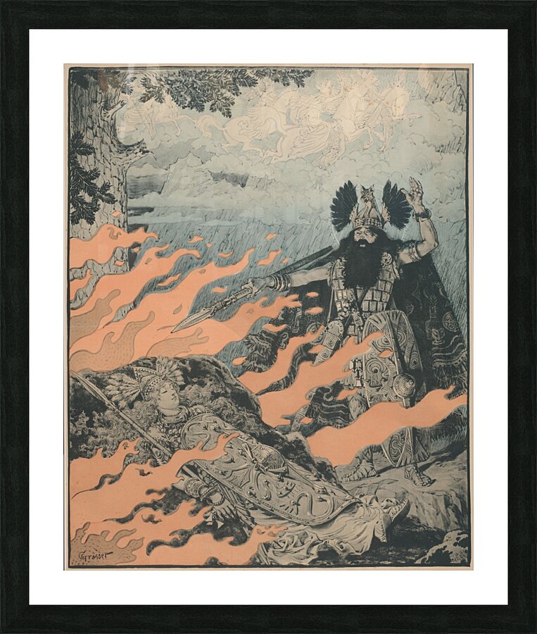 Affiche voor Die Walküre van Richard Wagner  1893  Illustration Picture Frame print