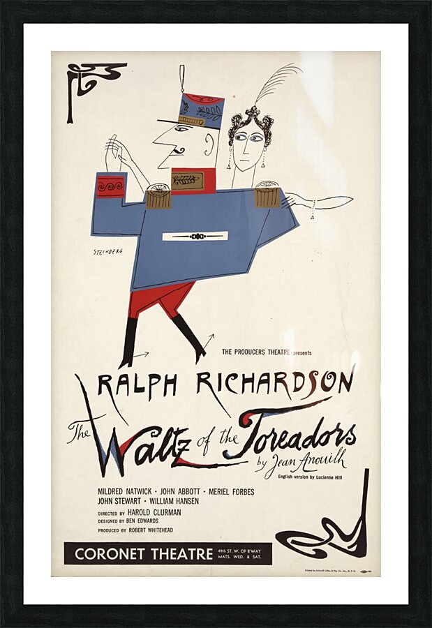 The Waltz of the toreadors 1858 Steinberg Artcraft Lithograph Poster Picture Frame print