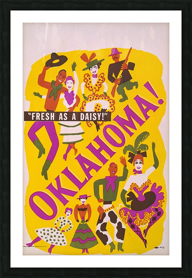 Oklahoma 1940s Artcraft Lithograph Poster 1905–1970 Picture Frame print