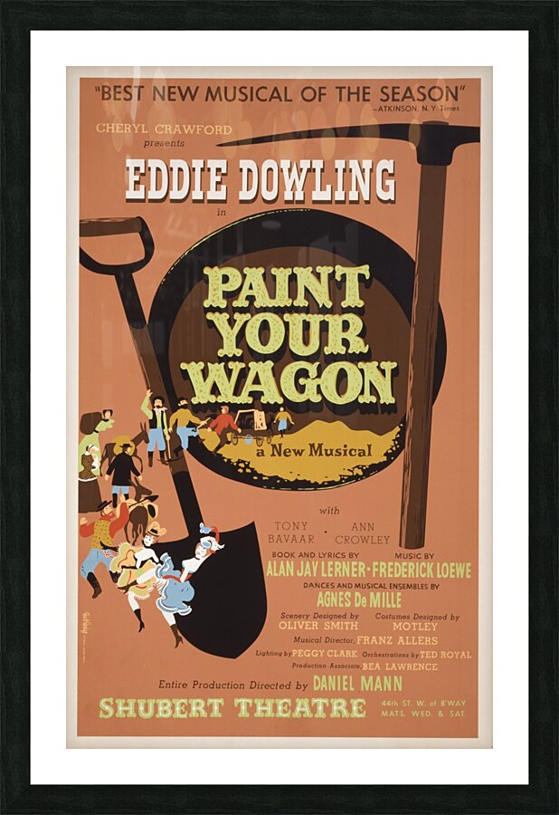 Paint your wagon 1951 Dick Dodge American 20th Century Artcraft Lithograph Poster 1905–1970 Picture Frame print