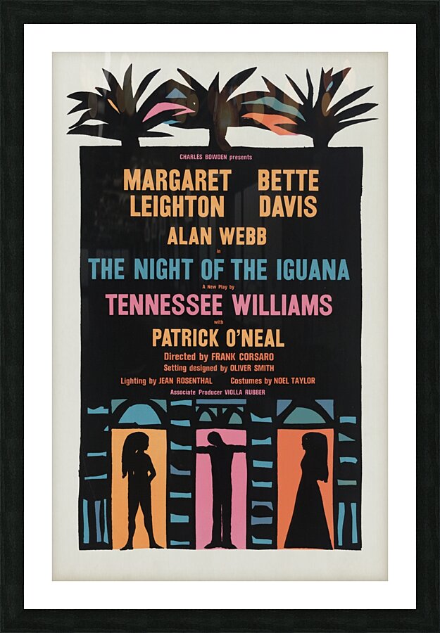 The Night of the iguana 1961 Artcraft Lithograph Poster 1905–1970 Picture Frame print