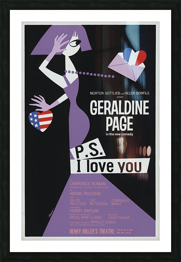 P.S. I love you 1964 Artcraft Lithograph Poster 1905–1970 Picture Frame print