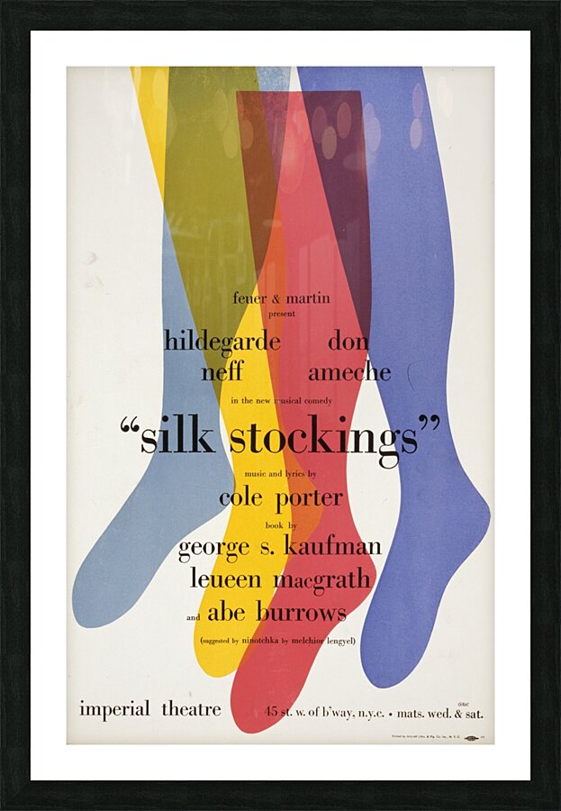 Silk stockings 1957 Artcraft Lithograph Poster 1905–1970 Picture Frame print