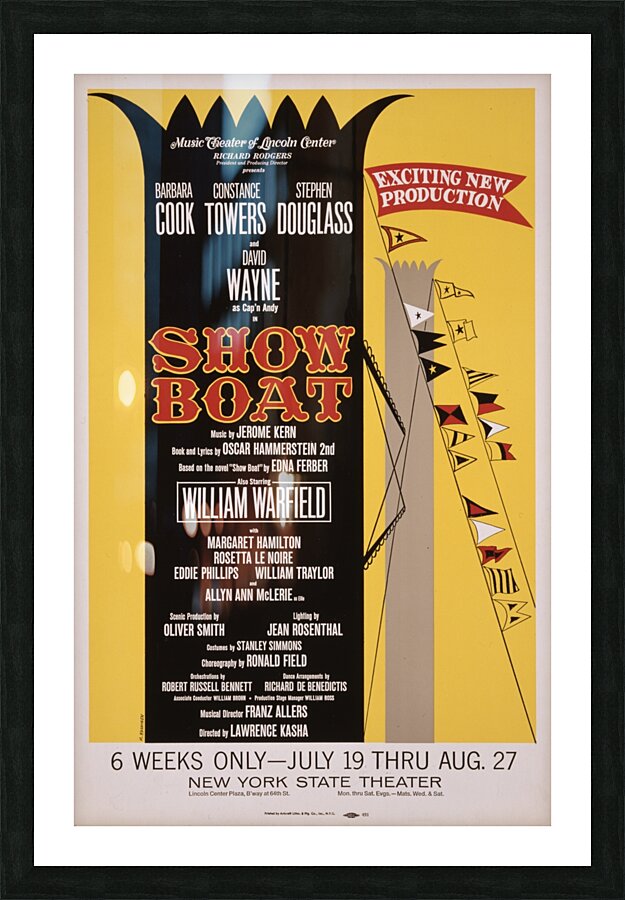 Showboat 1966 M. Koskinen Artcraft Lithograph Poster Picture Frame print