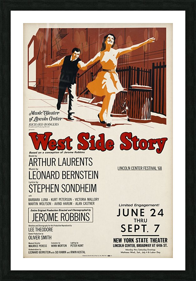 West side story 1958 Artcraft Lithograph American 1905–1970 Poster Picture Frame print