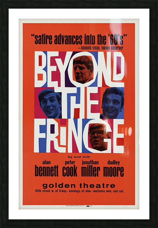 Beyond the fringe 1962 American 1905–1970 Artcraft Lithograph Poster Picture Frame print