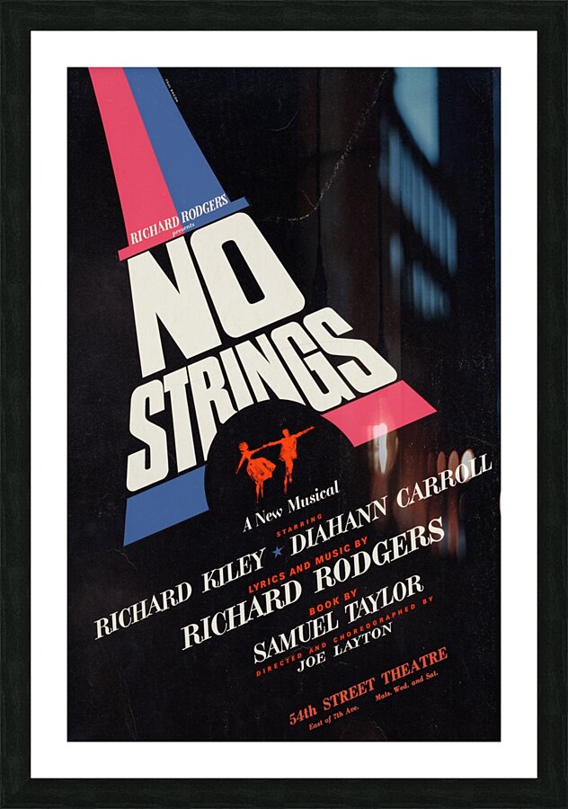 No strings a new musical 1962 Paul Bacon American 1923 – 2015 Artcraft Lithograph Poster 1905–1970 Picture Frame print