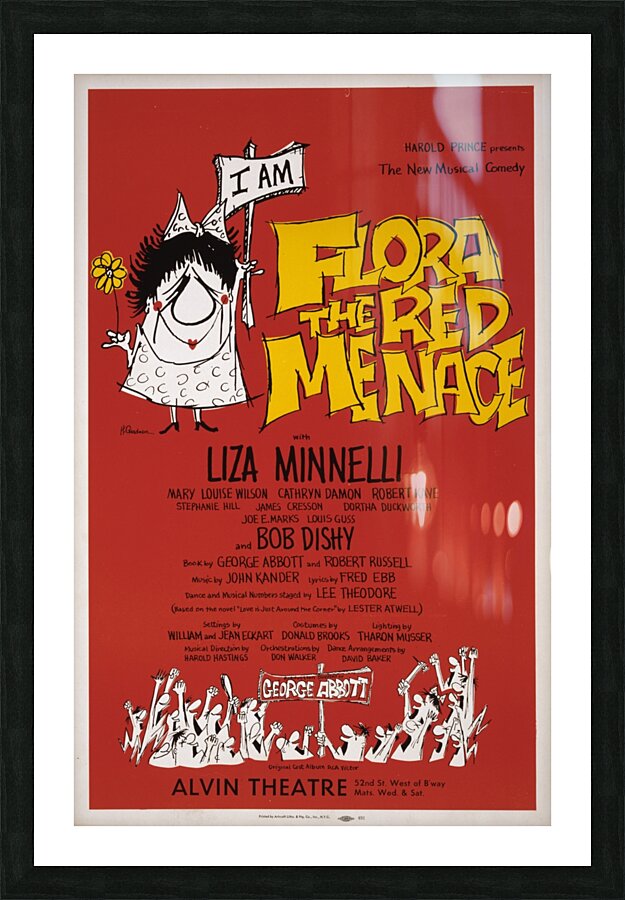 Flora the red menace 1964 H. Gardner American 20th Century  Artcraft Lithograph Poster 1905–1970 Picture Frame print