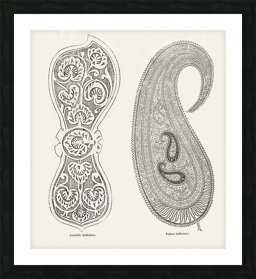 Indian design. 1888 edition Lornement Polychrome by Albert Racine 1825–1893. Picture Frame print