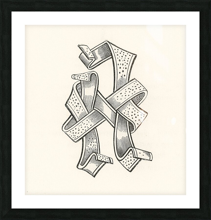 Vintage icon. 1888 edition Lornement Polychrome by Albert Racine 1825–1893. Picture Frame print