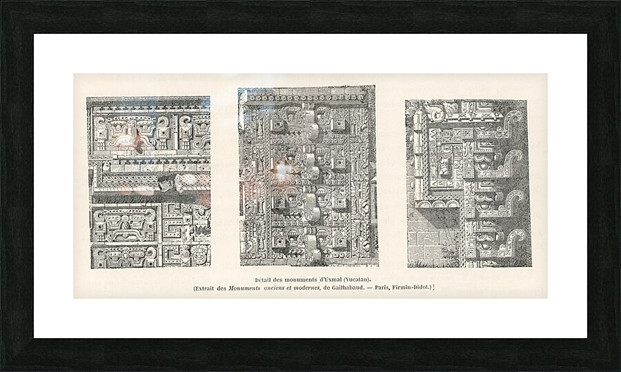 Byzantine pattern. 1888 edition Lornement Polychrome by Albert Racine 1825–1893. Picture Frame print