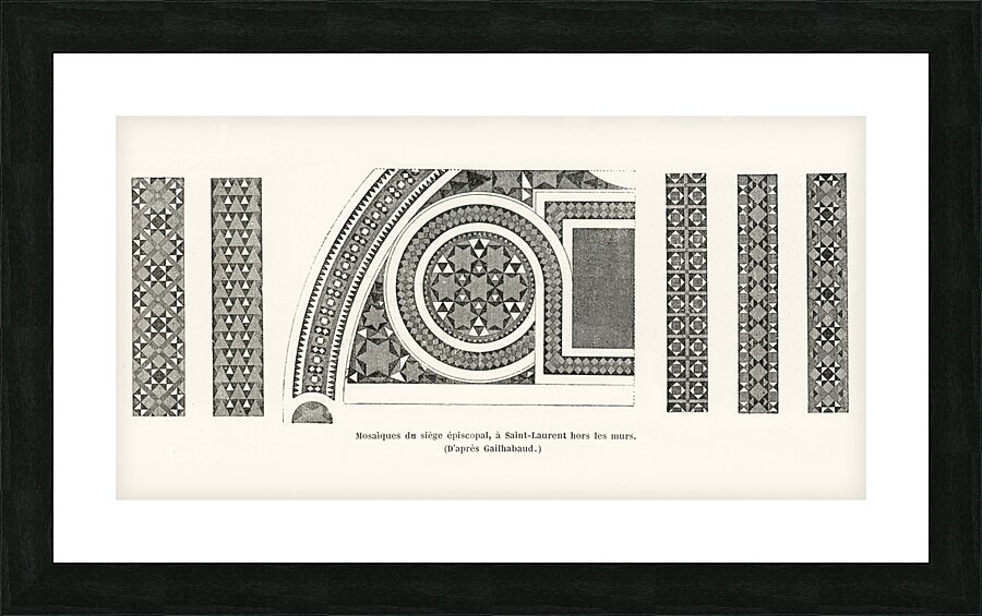 Patterns. 1888 edition Lornement Polychrome by Albert Racine 1825–1893. Picture Frame print