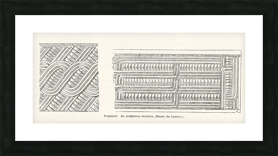 Incised design. 1888 edition Lornement Polychrome by Albert Racine 1825–1893. Picture Frame print