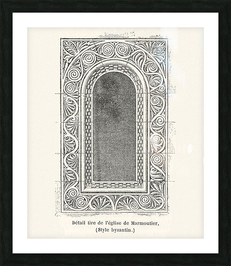 Byzantine pattern. 1888 edition Lornement Polychrome by Albert Racine 1825–1893. Picture Frame print