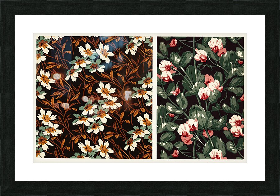 Antique illustration of the grammar of ornament pattern. 1888 edition Lornement Polychrome by Albert Racine 1825–1893. Picture Frame print