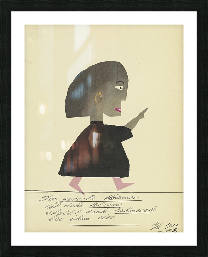 ‘Der grösste Mann ist sehr klein …’ 1932  My Pictures Become Wilder and Wilder By John Elsas Picture Frame print