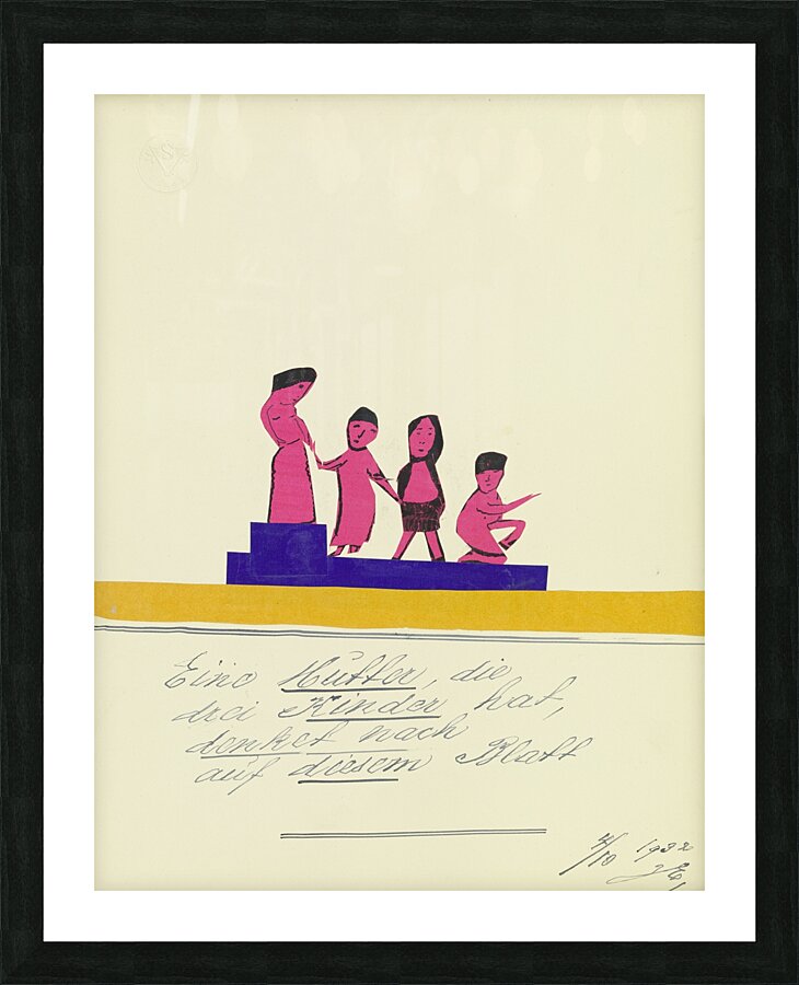 ‘Eine Mutter die drei Kinder hat …’ 1932  My Pictures Become Wilder and Wilder By John Elsas Picture Frame print