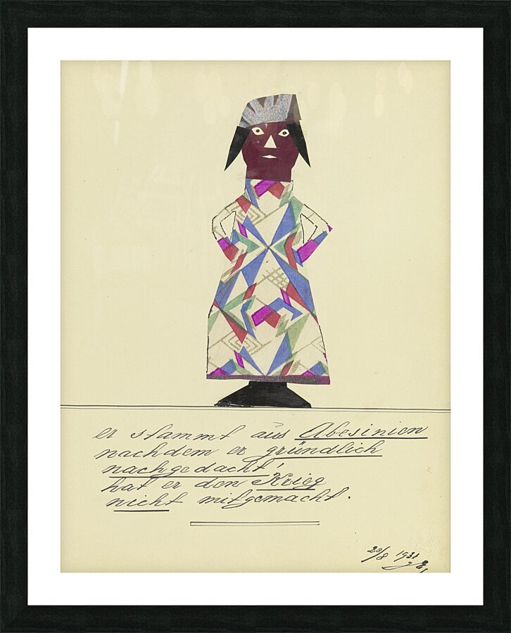 ‘Er stammt aus Abesinion …’ 1931  My Pictures Become Wilder and Wilder By John Elsas Picture Frame print