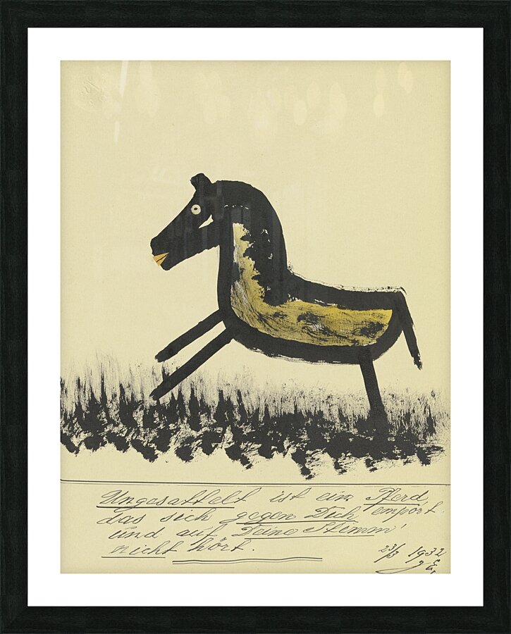 Ungesattelt ist ein Pferd … 1932  My Pictures Become Wilder and Wilder By John Elsas Picture Frame print
