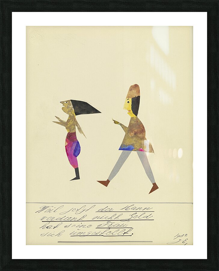 ‘Weil jetzt der Mann verdient nicht Geld …’ 1932  My Pictures Become Wilder and Wilder By John Elsas Picture Frame print
