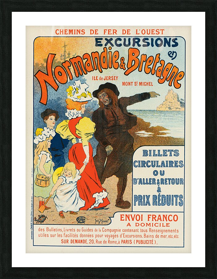 Excursions En Normandie Et Bretagne 1896 Posters by Georges Meunier Picture Frame print
