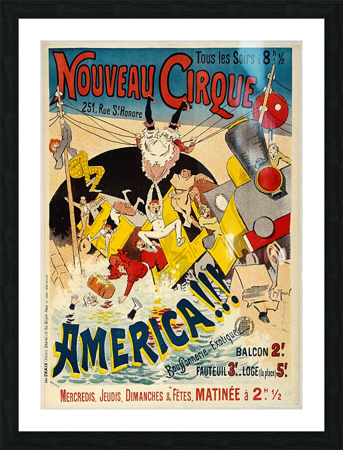 Ouveau CirqueAmerica!!! 1895 Posters by Georges Meunier Picture Frame print