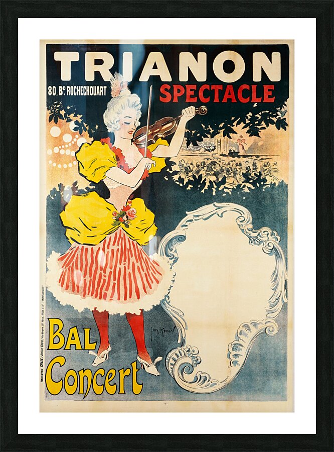 Trianon 80 Bd Rochechouart Spectacle Bal Concert 1897 Posters by Georges Meunier Picture Frame print