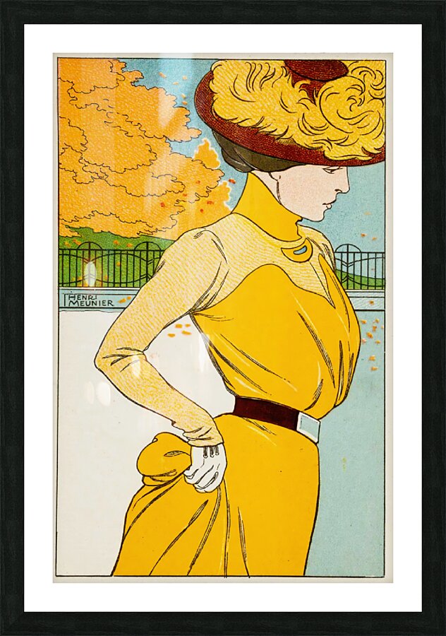 Taking a walk 1900 Illustration by Georges Meunier Picture Frame print