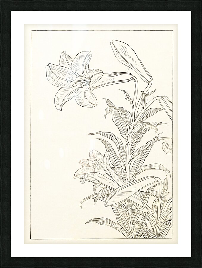 Rabbit at full moon 1900 - 1930 by Ohara Koson 1877-1945. Picture Frame print