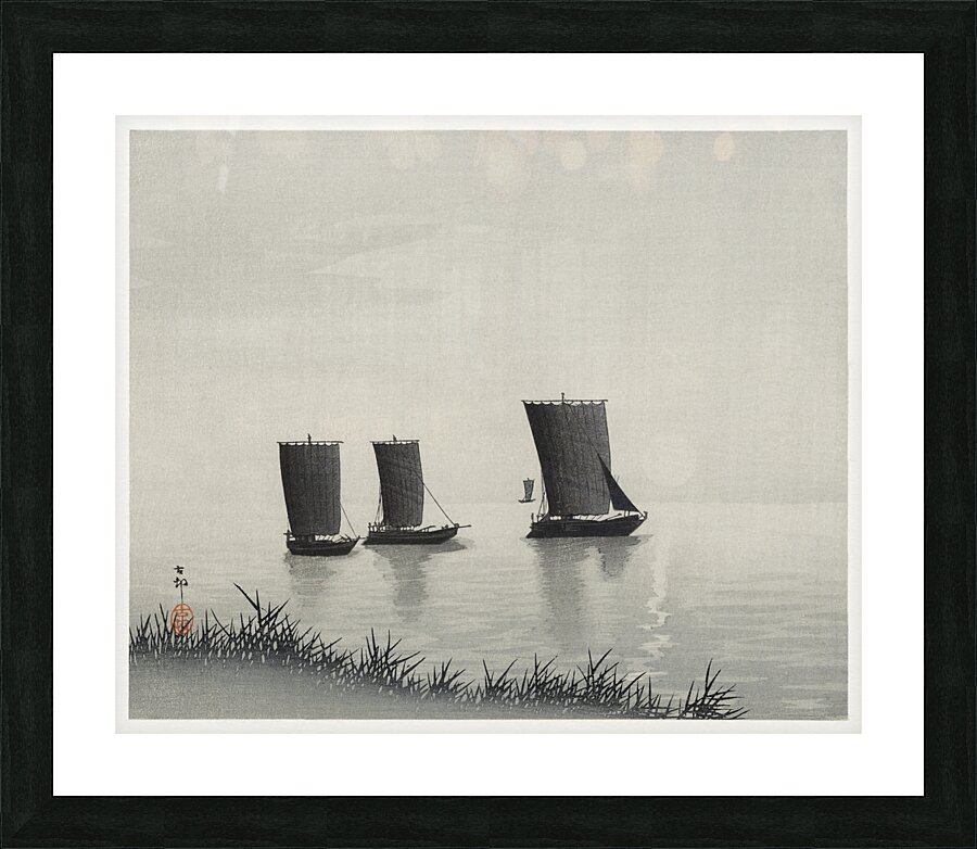 Fishing boats 1900 - 1936 by Ohara Koson 1877-1945. Picture Frame print