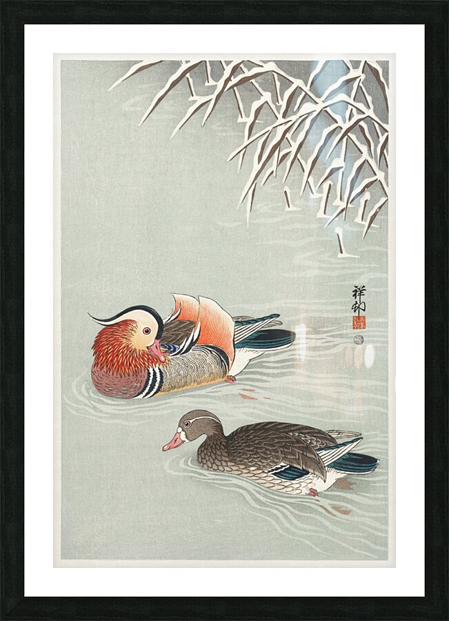 Mandarin ducks 1925 - 1936 by Ohara Koson 1877-1945. Picture Frame print