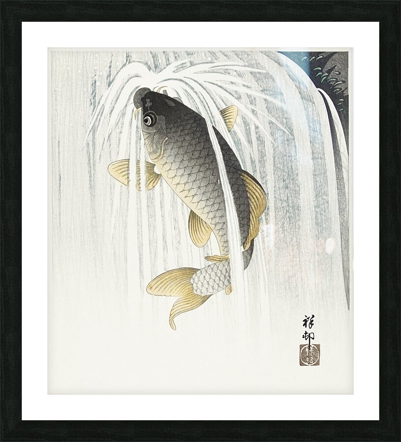 Carp 1935 by Ohara Koson 1877-1945. Picture Frame print