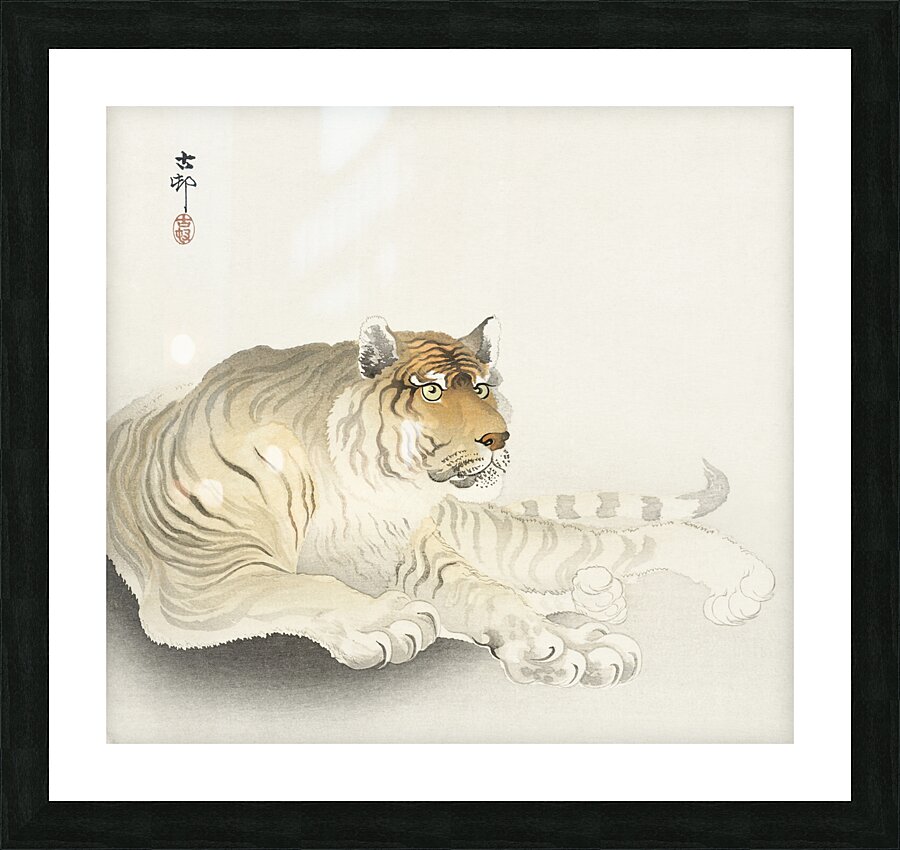 Tiger 1900 - 1930 by Ohara Koson 1877-1945. Picture Frame print