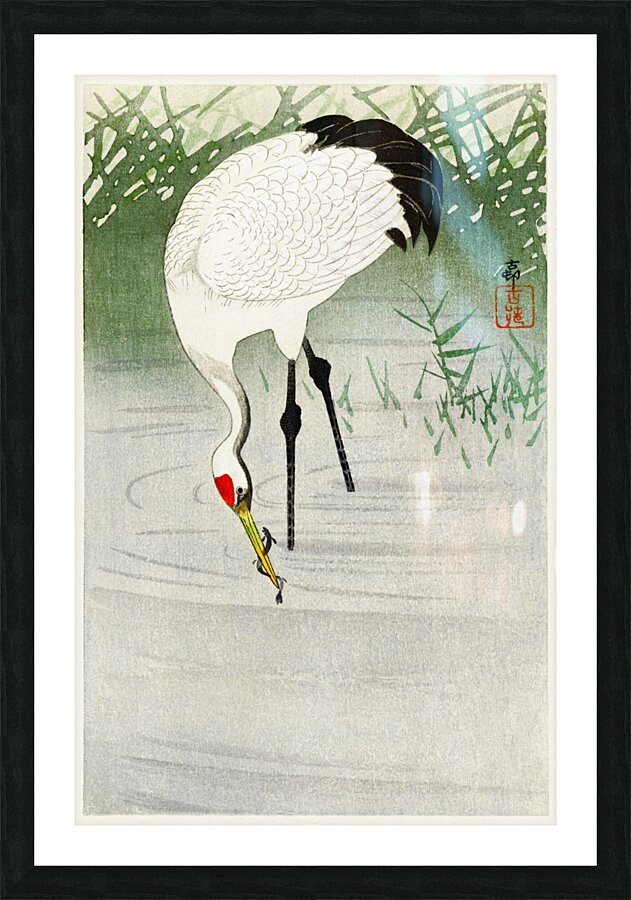 Praying mantis 1900 - 1936 by Ohara Koson 1877-1945. Picture Frame print