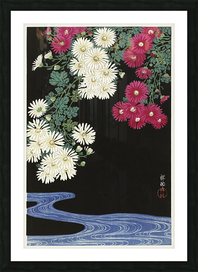 Chrysanthemums 1925-1936 by Ohara Koson 1877-1945. Picture Frame print