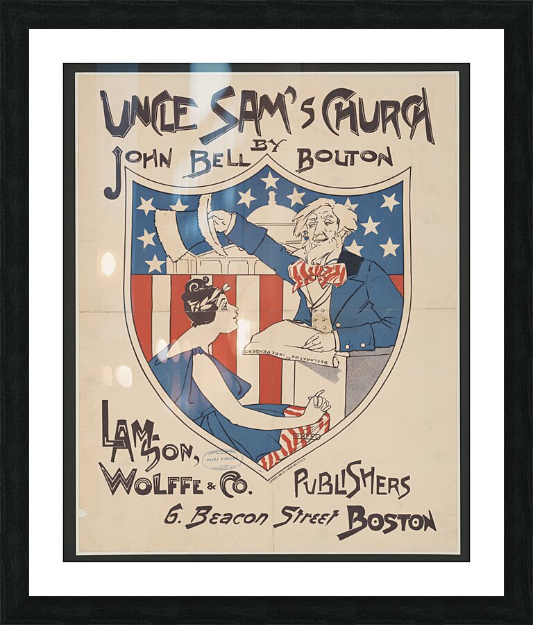 Uncle Sams church 1895 print by  Ethel Reed Picture Frame print
