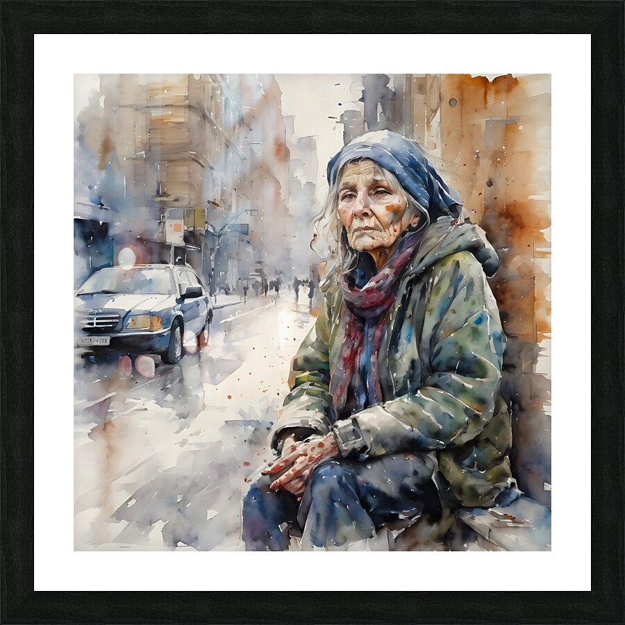 Watercolor“Just Me” By Bruce Lazarus Picture Frame print