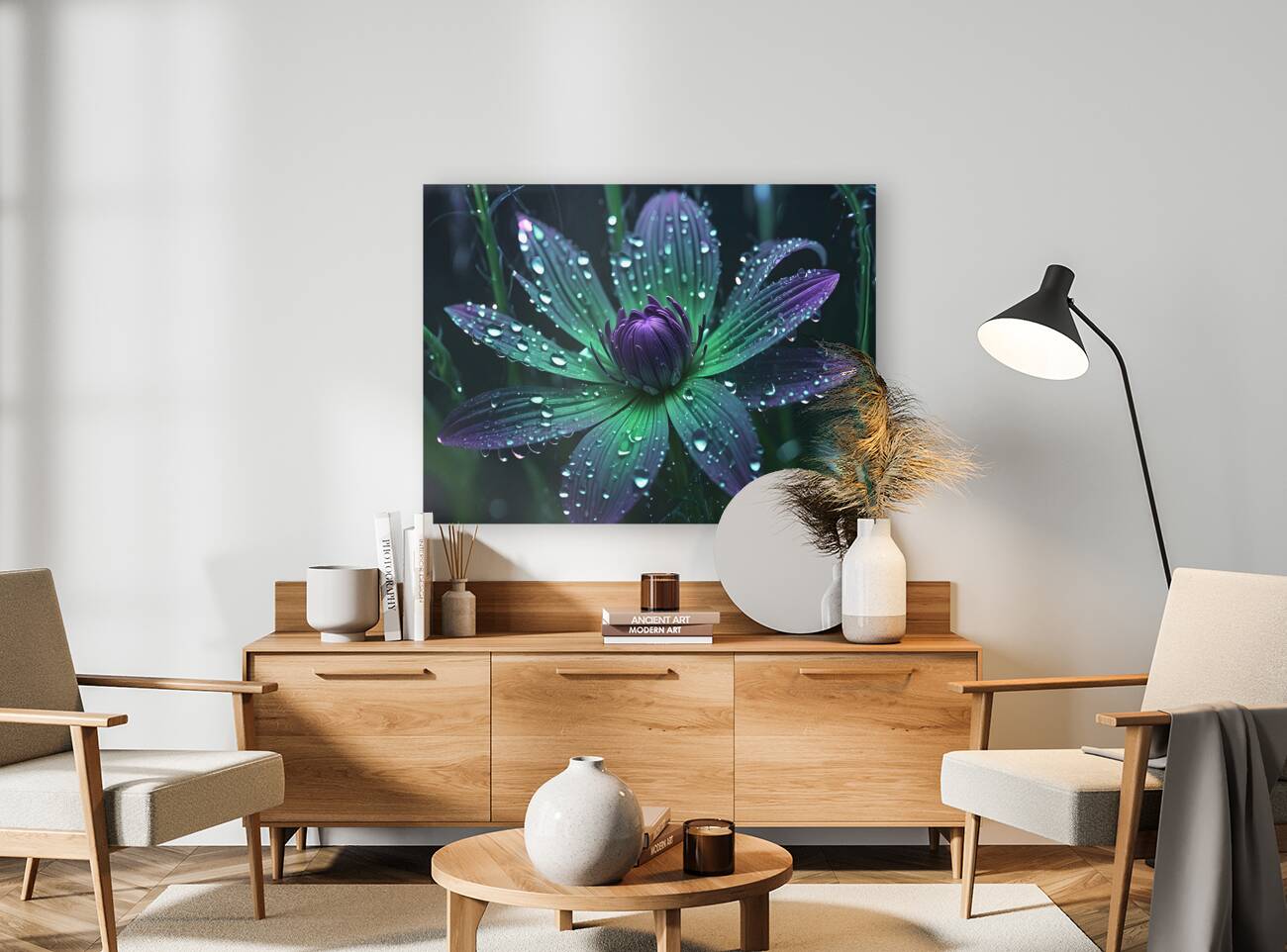 A glowing ultraviolet punk flower By ISHISH Reproduction