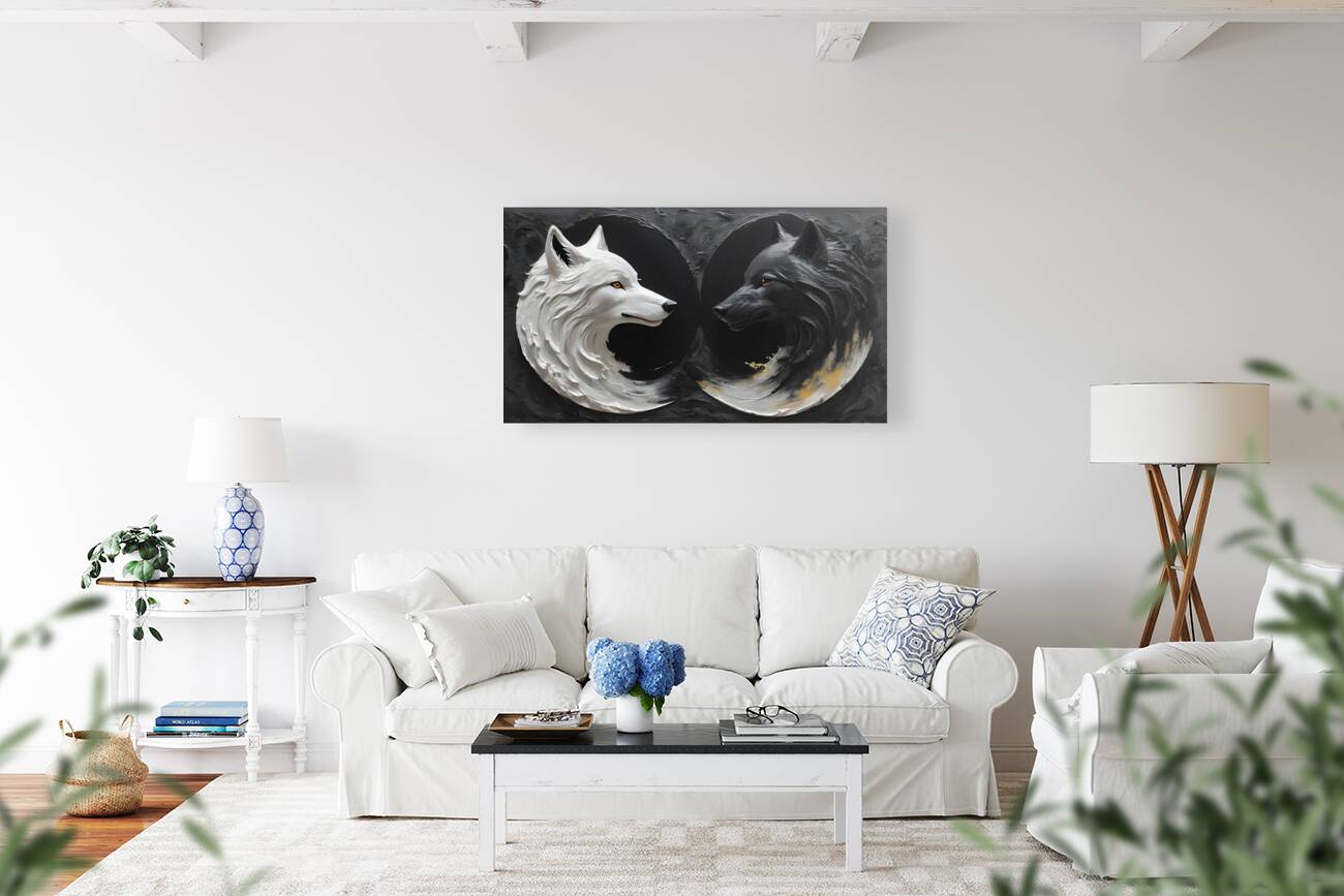 White Wolf Black Wolf By ISHISH Reproduction