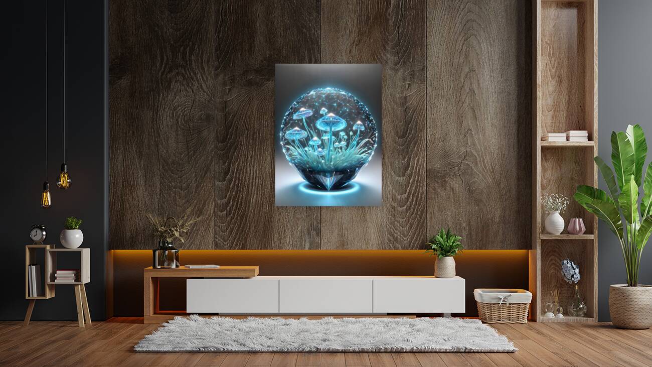  Glowing Crystal Mushrooms By ISHISH Reproduction