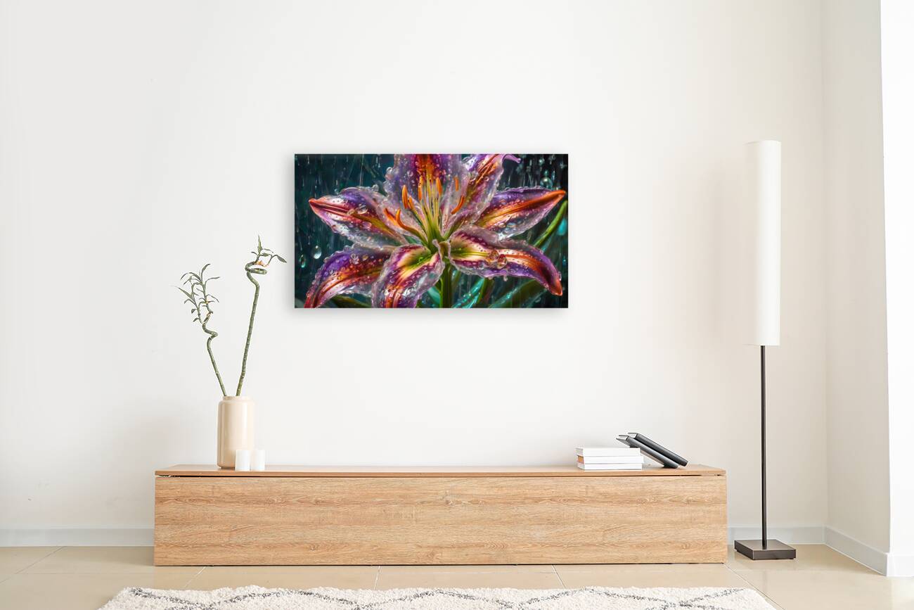 Majestic Glass Lily Flower By ISHISH Reproduction