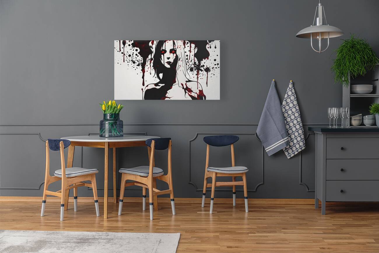 Blood Splashes Across Her Face By ISHISH Reproduction