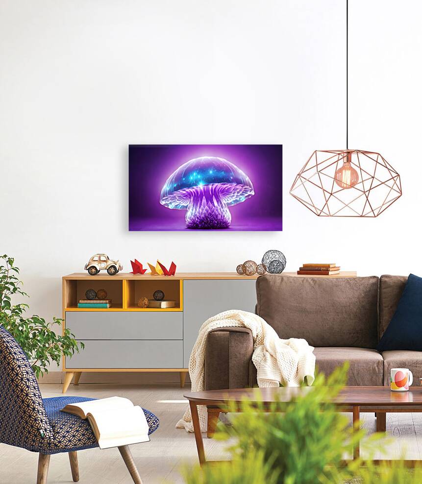 Purple Moon  Mushroom By ISHISH Reproduction