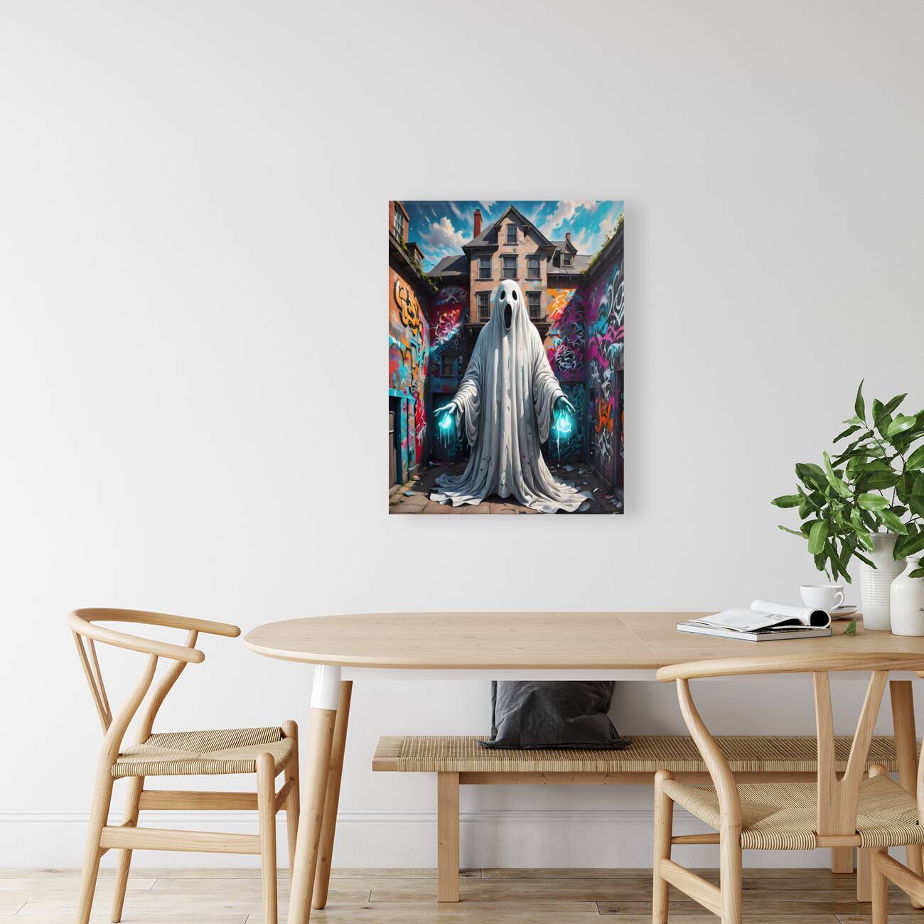 A Graffiti Ghost Mural By ISHISH Reproduction