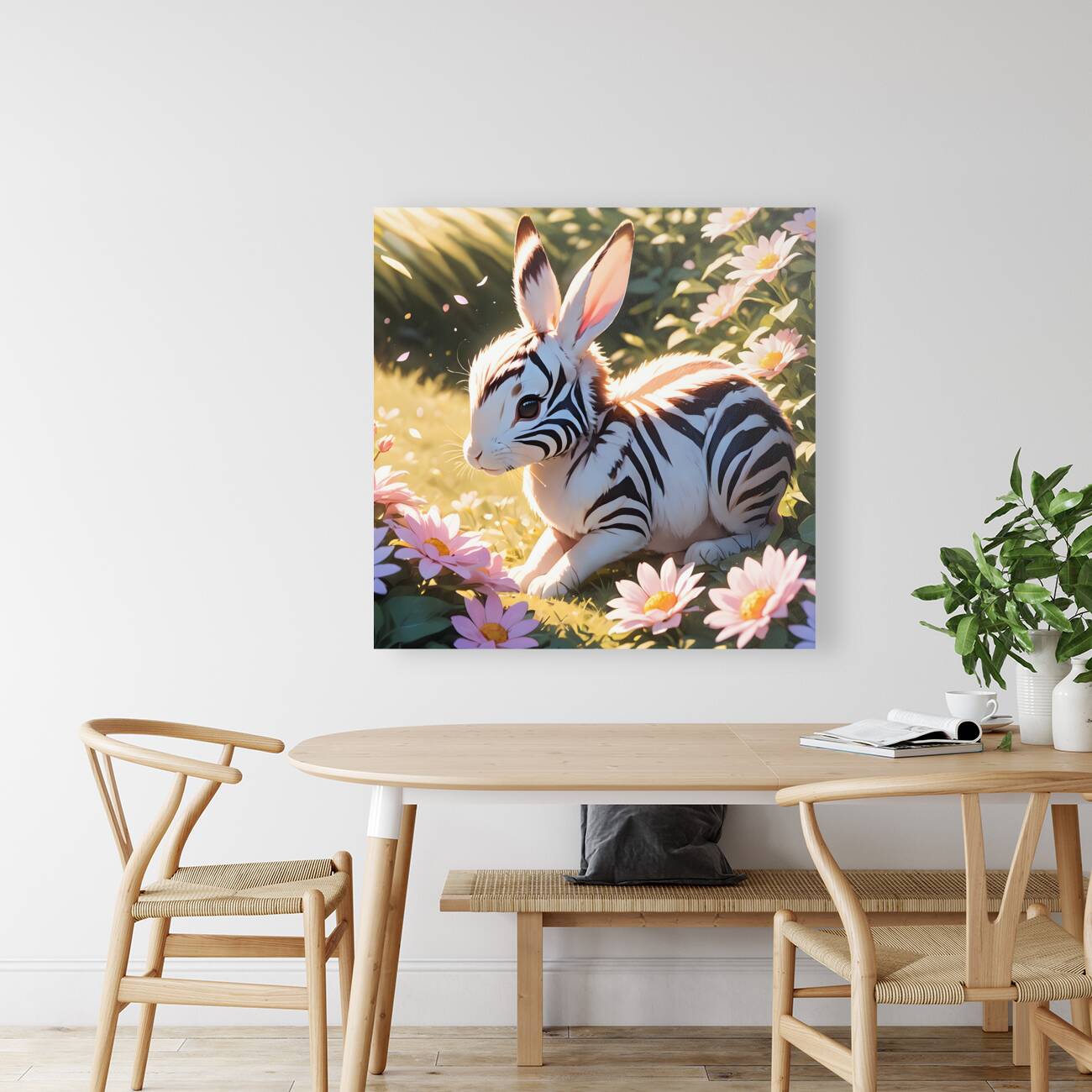 Zebra Stripe Rabbit By ISHISH Reproduction