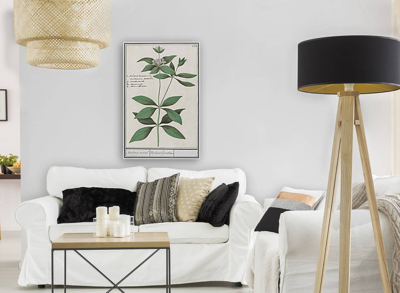 Silk plant in vintage style Reproduction