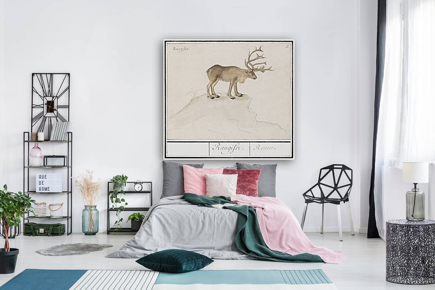 Reindeer in vintage style Reproduction